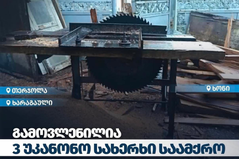 გარემოსდაცვითი ზედამხედველობის დეპარტამენტმა იმერეთში 3 უკანონო სახერხი საამქრო გამოავლინა