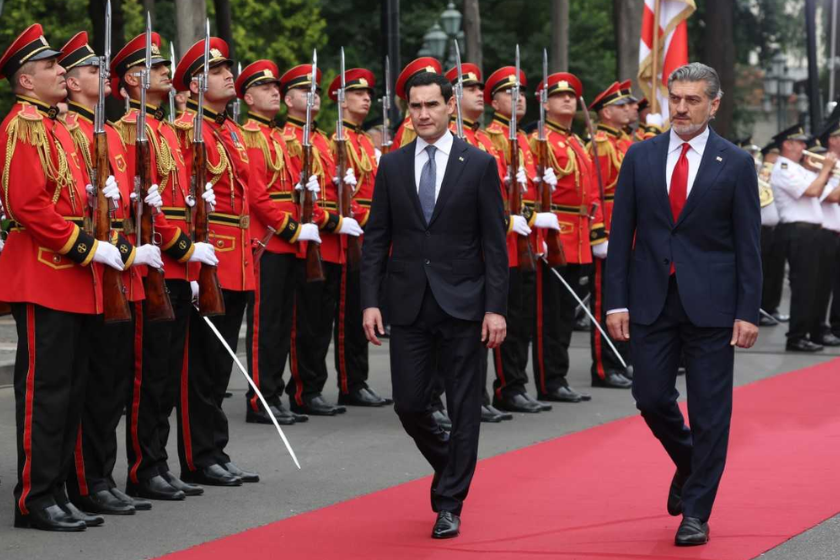 თურქმენეთის პრეზიდენტის დახვედრის ოფიციალური ცერემონია